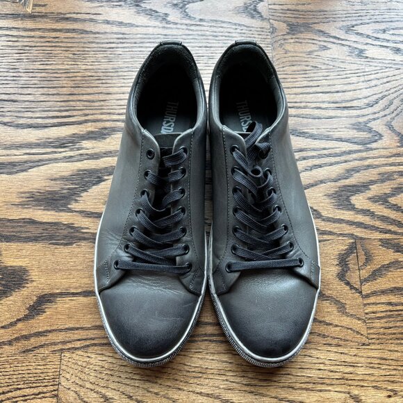Thursday Boot Company Mens Low Top Distressed Grey Leather Shoe - Size 9.5 - Picture 1 of 3